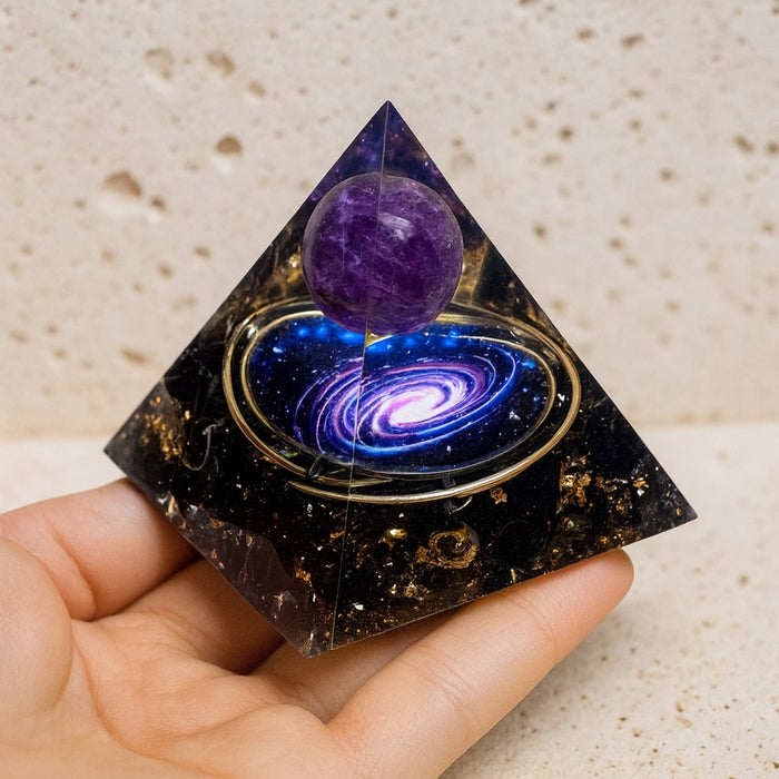 Orgonite "Galaxy" in Amethyst & Black Obsidian
