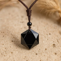 "Star" Pendant in Black Obsidian 1