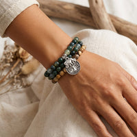 Mala-Armband "Gaia" aus Moosachat & Landschaftsjaspis 2