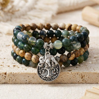 Mala-Armband "Gaia" aus Moosachat & Landschaftsjaspis 1