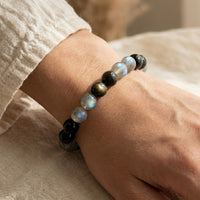 Armband „Spiritueller Zufluchtsort“ aus Labradorit und Golden Obsidian 2