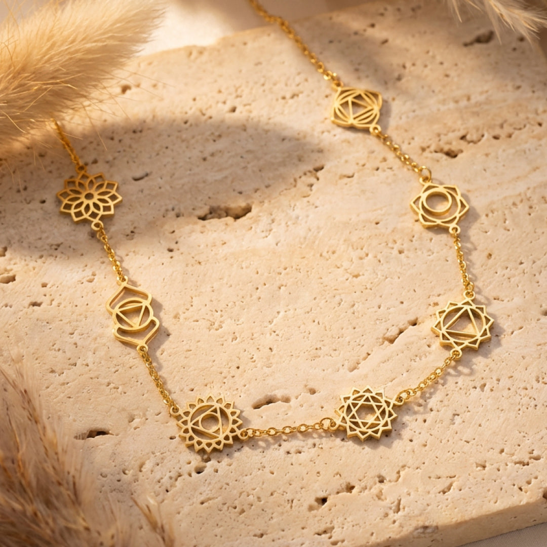 Collier 7 chakras - Symboles mystiques