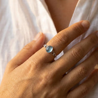 Verstellbarer Ring „Meereskristall“ in Aquamarin 2