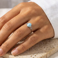 Bague ajustable « Lagune Intérieure » en pierre de Larimar 4