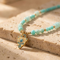 "Protective Eye" Necklace in Amazonite 1