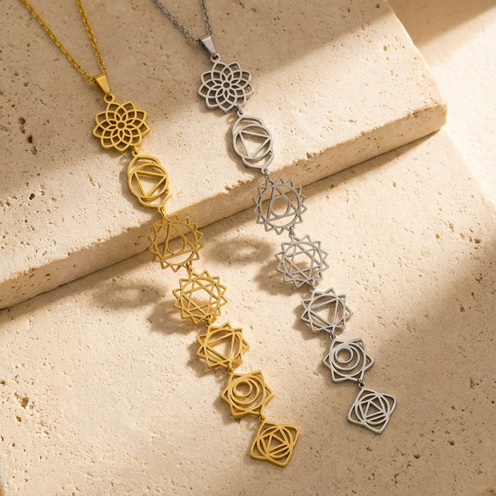 7 Chakra Necklace - Sacred Symbols