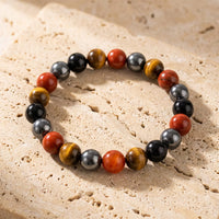 "Anchoring & Protection" Bracelet in Tourmaline, Red Jasper, Hematite & Tiger Eye 1