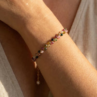 Bracelet élégant en tourmaline multicolore 4