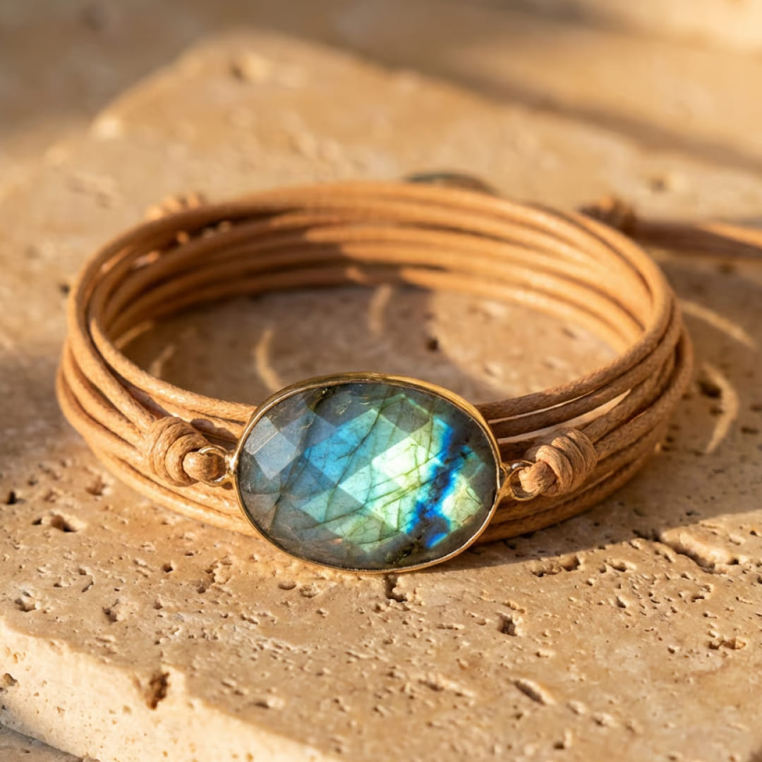 Bracelet « Bouclier de Lumière » en Labradorite