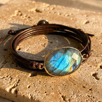 Bracelet "Bouclier de Lumière" en Labradorite 3