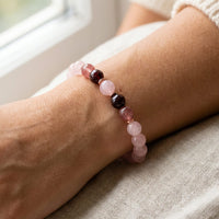 Bracelet « Amour Infini » en Quartz Rose, Grenat et Quartz Fraise 4