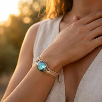 Bracelet "Bouclier de Lumière" en Labradorite 2
