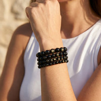 Bracelet "Halo de Lumière" en Obsidienne Dorée 2