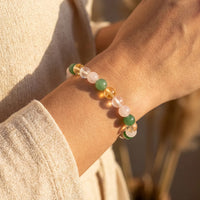 Bracelet « Chance & Opportunité » en aventurine, citrine, quartz rose et cristal de roche 2