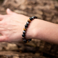 Bracelet "3 protections" en œil de tigre, hématite et obsidienne noire 3