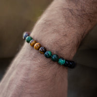 Armband "Schützende Energien" aus Tigerauge, Stierauge, afrikanischem Türkis & Onyx 5