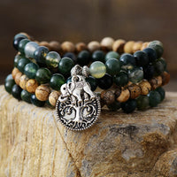 Mala-Armband „Gaia“ aus Moosachat & Landschaftsjaspis 3