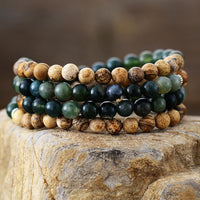Mala-Armband „Gaia“ aus Moosachat & Landschaftsjaspis 4