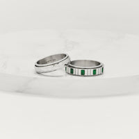 silver minimal pattern anxiety ring 5