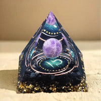 Orgonite signe astrologique en Améthyste et Obsidienne 7