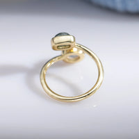 Verstellbarer Ring "Isha" aus Labradorit & Mondstein 5
