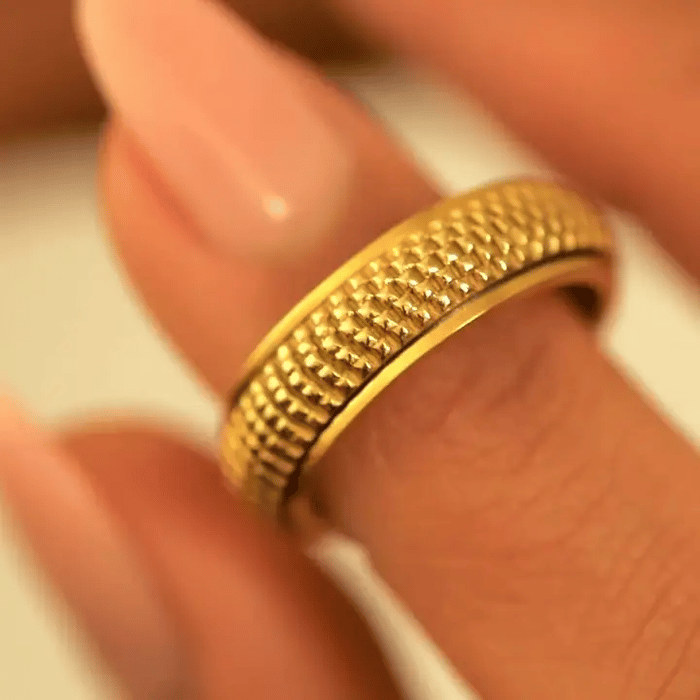 bague tournante tissée en or