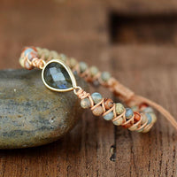 Bracelet tressé « Sagesse » en jaspe et labradorite 3