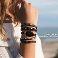 "Meistersymbol" Wickelarmband aus Onyx 3