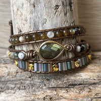„Symbolischer Schutz“ Labradorit-Wickelarmband 5
