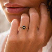 Bague Ajustable "Charme Nocturne" en Agate Noire 2