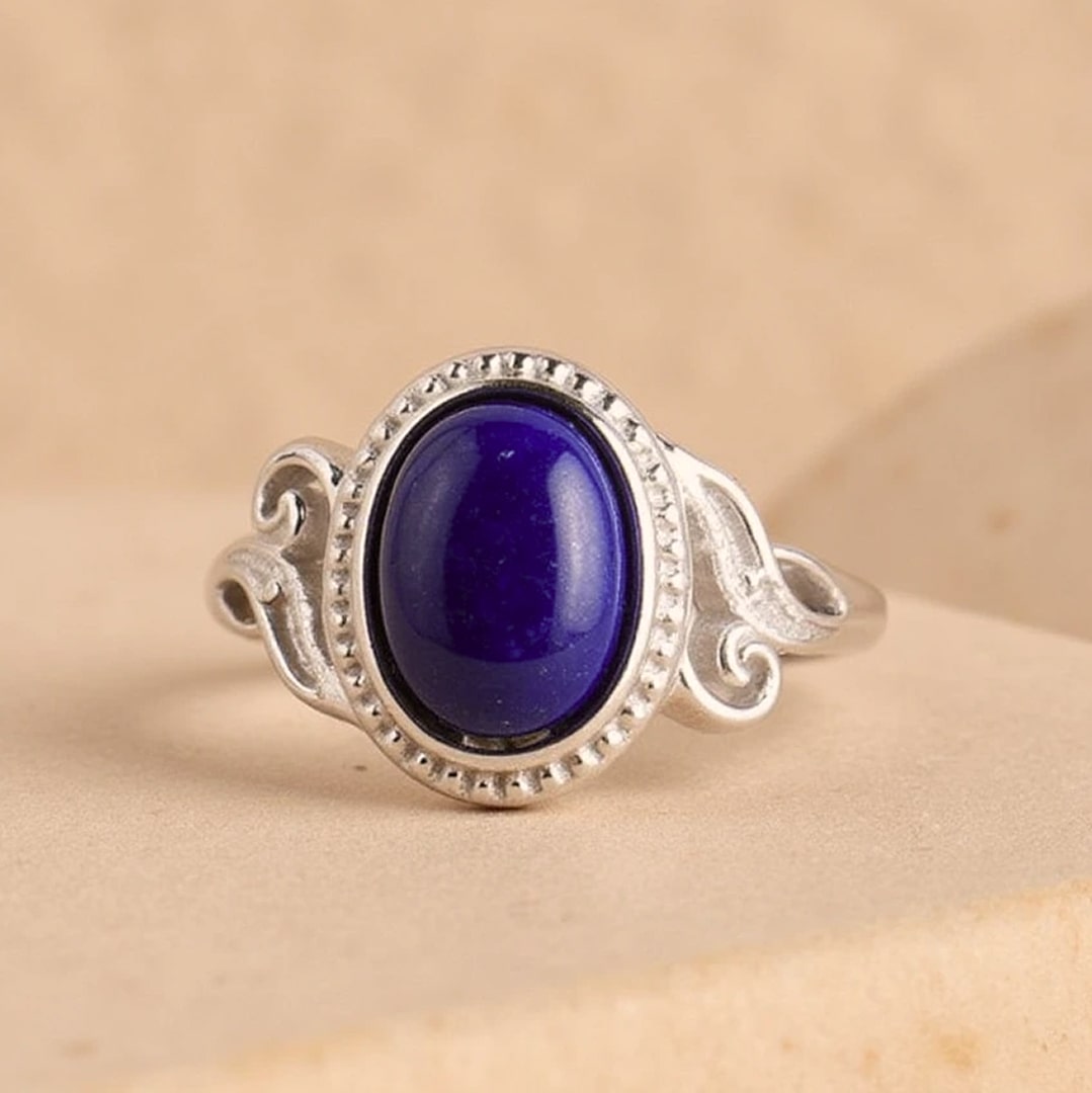 Verstellbarer Ring „Himmlische Harmonie“ aus Lapislazuli