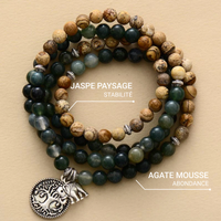Mala-Armband "Gaia" aus Moosachat & Landschaftsjaspis 5