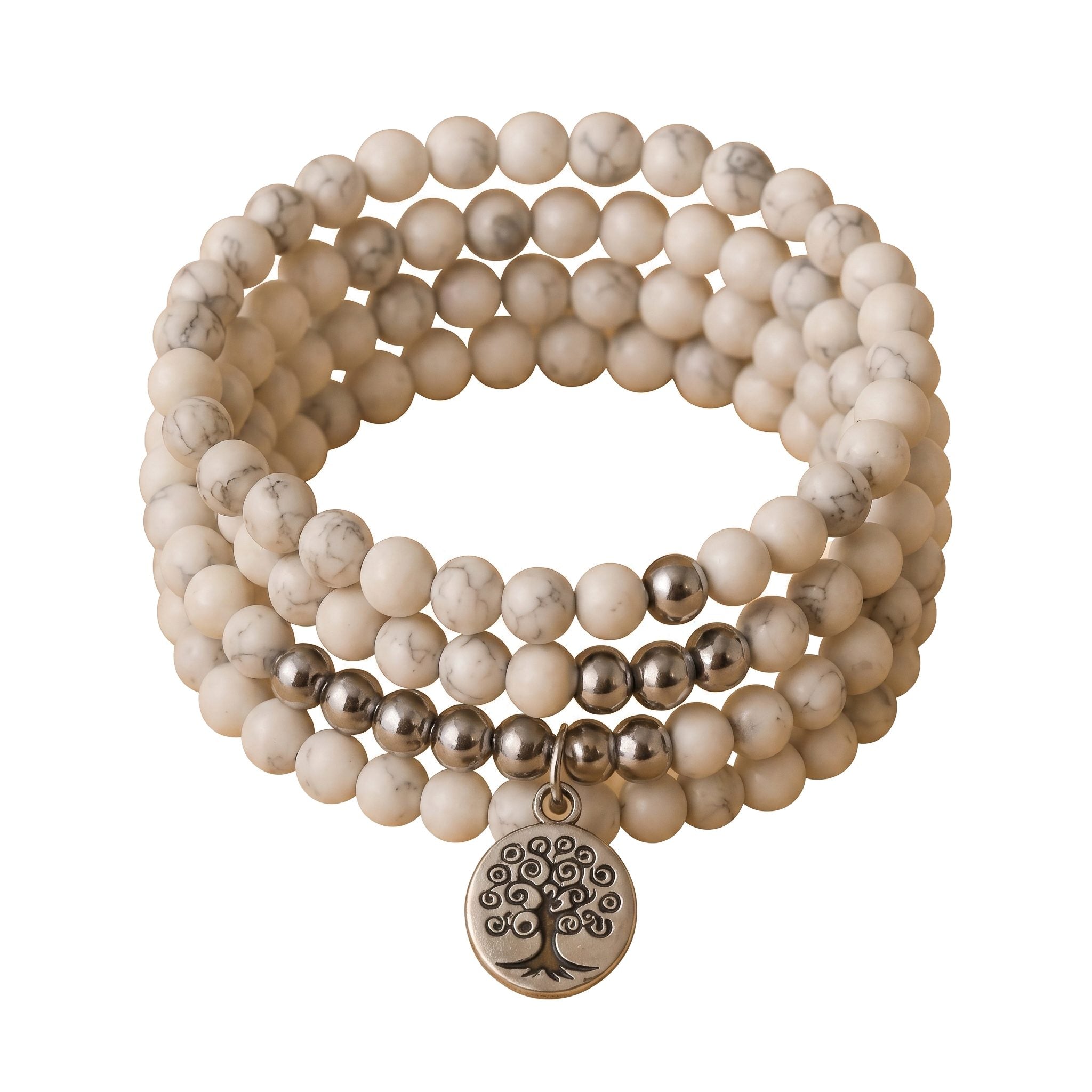 "Feminine Softness" Mala Bracelet in Howlite