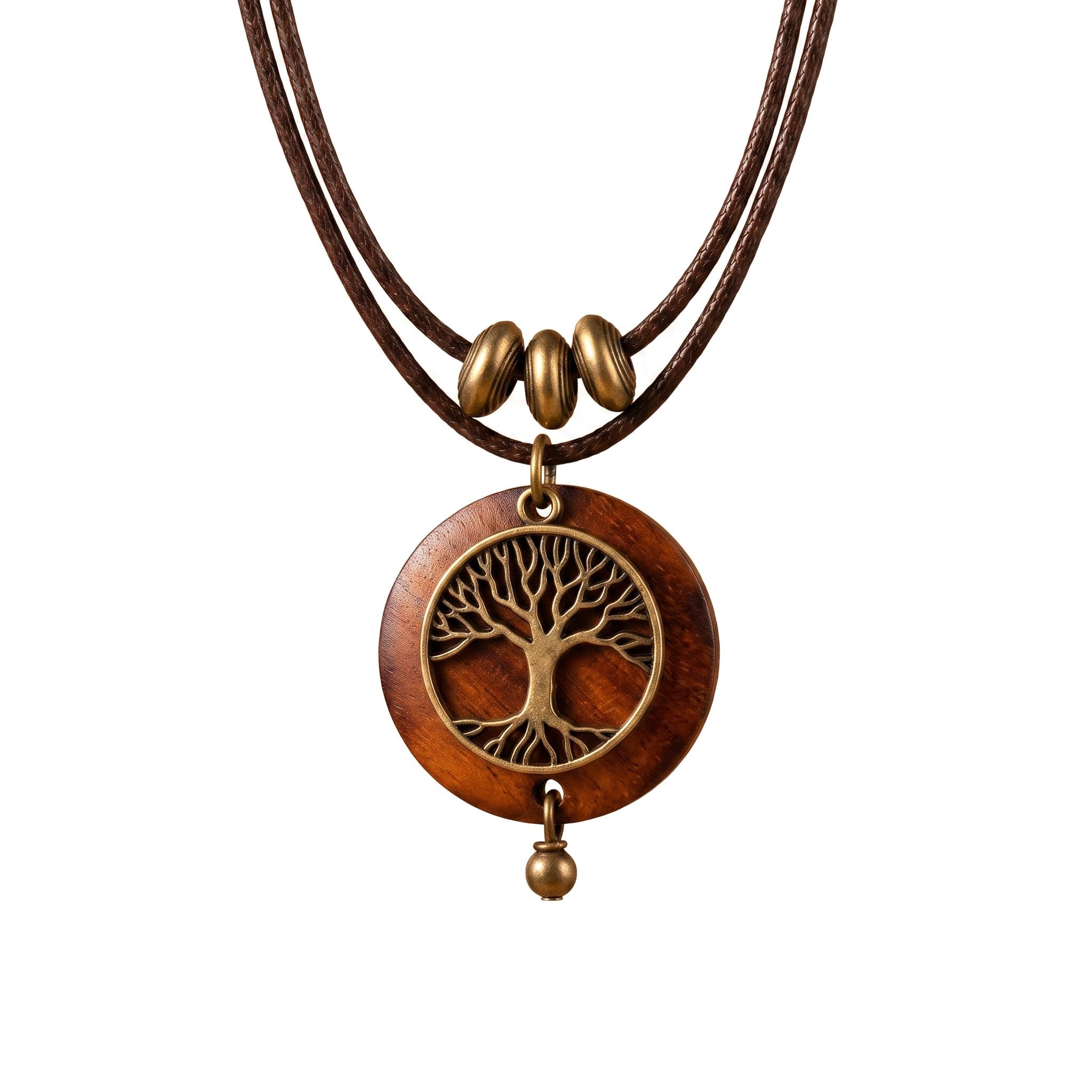 "Tree of Life Sacred" Necklace in Natural Wood