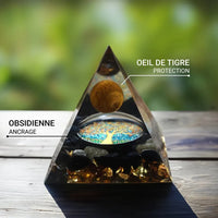 Orgonit „Baum des Lebens Wiedergeboren“ aus Tigerauge & Obsidian 3