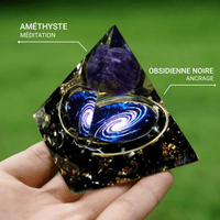 Orgonit "Galaxy" aus Amethyst & Schwarzem Obsidian 3
