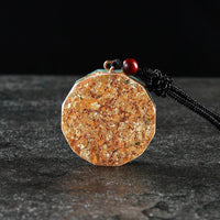 Orgonite Pendant "Metatron Cube" in Obsidian & Garnet 4