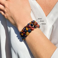 "Multiple Eye" Bracelet in Tiger's Eye, Bull's Eye & Hawk's Eye 4