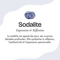 Collier Mala en sodalite, œil de tigre et onyx noir 7