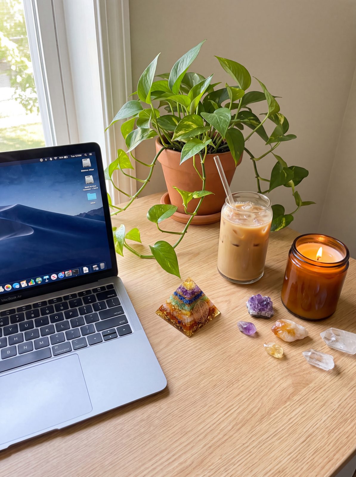 7 Chakras orgonite on a desk
