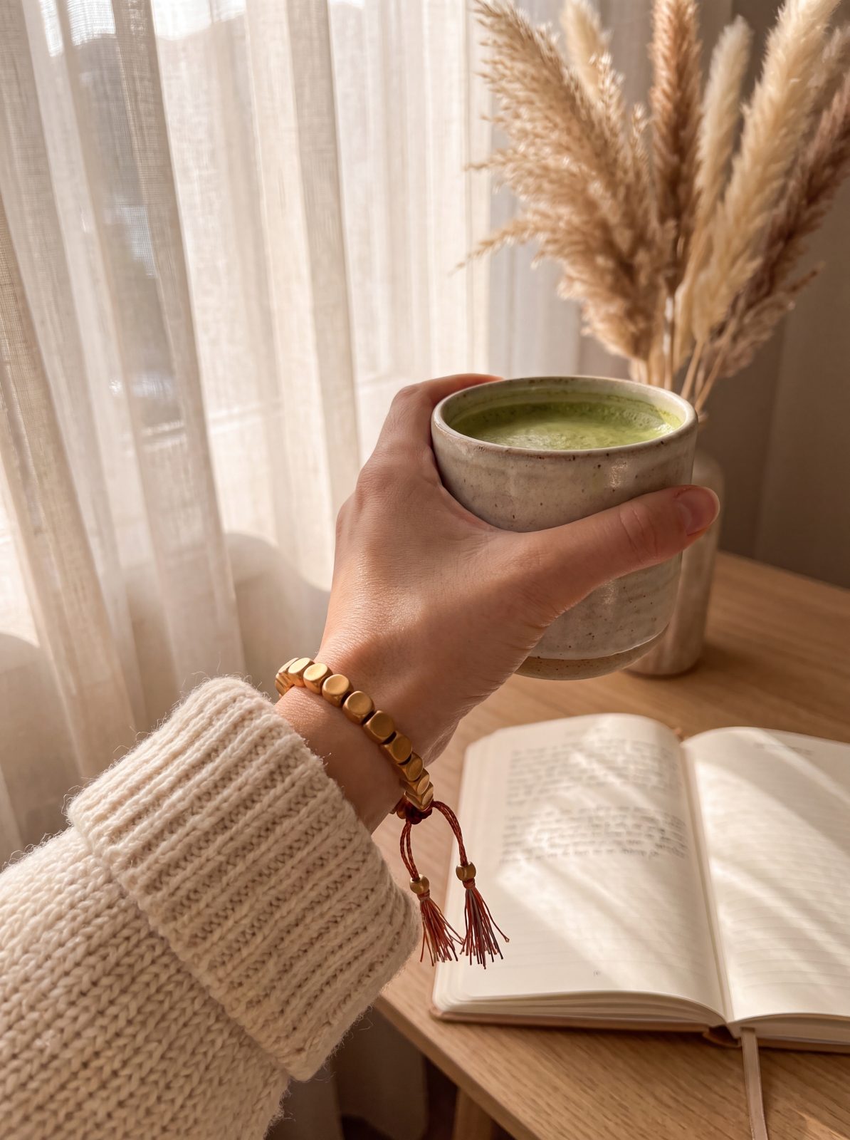 Tibetan lucky bracelet with matcha